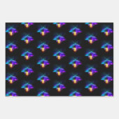 Neon Firefly auf schwarz Geschenkpapier Set (Vorderseite 3)