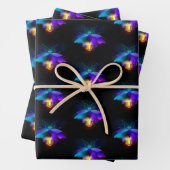 Neon Firefly auf schwarz Geschenkpapier Set (Beispiel)