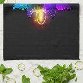 Neon Firefly auf schwarz Geschirrtuch (Gefaltet)