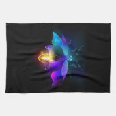 Neon Firefly auf schwarz Geschirrtuch (Horizontal)