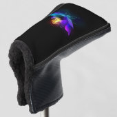 Neon Firefly auf schwarz Golf Headcover (3/4 Vorderseite)