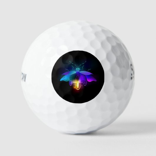Neon Firefly auf schwarz Golfball (Vorderseite)