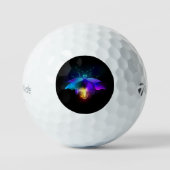 Neon Firefly auf schwarz Golfball (Vorderseite)