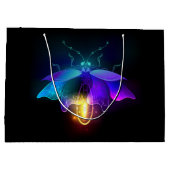 Neon Firefly auf schwarz Große Geschenktüte (Rückseite)