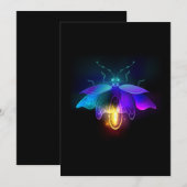 Neon Firefly auf schwarz Hinweiskarte (Vorne/Hinten)