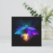 Neon Firefly auf schwarz Hinweiskarte (Stehend Vorderseite)