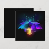 Neon Firefly auf schwarz Hinweiskarte (Vorne/Hinten)