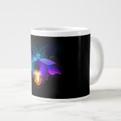 Neon Firefly auf schwarz Jumbo-Tasse (Vorderseite Rechts)