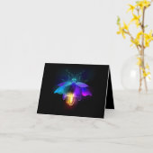 Neon Firefly auf schwarz Karte (Gelbe Blume)