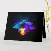 Neon Firefly auf schwarz Karte (Gelbe Blume)