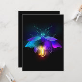 Neon Firefly auf schwarz Karte (Vorderseite/Rückseite Beispiel)