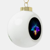 Neon Firefly auf schwarz Keramik Kugel-Ornament (Links)