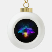 Neon Firefly auf schwarz Keramik Kugel-Ornament (Vorderseite)
