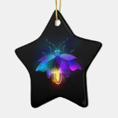 Neon Firefly auf schwarz Keramik Ornament (Links)