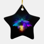 Neon Firefly auf schwarz Keramik Ornament (Hinten)