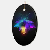 Neon Firefly auf schwarz Keramik Ornament (Links)