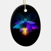 Neon Firefly auf schwarz Keramik Ornament (Hinten)