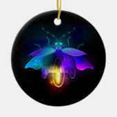Neon Firefly auf schwarz Keramik Ornament (Vorne)