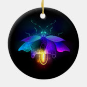 Neon Firefly auf schwarz Keramik Ornament (Hinten)