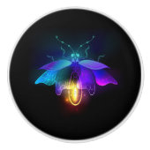 Neon Firefly auf schwarz Keramikknauf (Vorderseite)