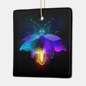 Neon Firefly auf schwarz Keramikornament (Links)