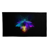 Neon Firefly auf schwarz Kissenbezug (Rückseite-Rechts)
