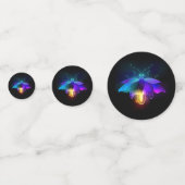 Neon Firefly auf schwarz Konfetti (Vorderseiten)