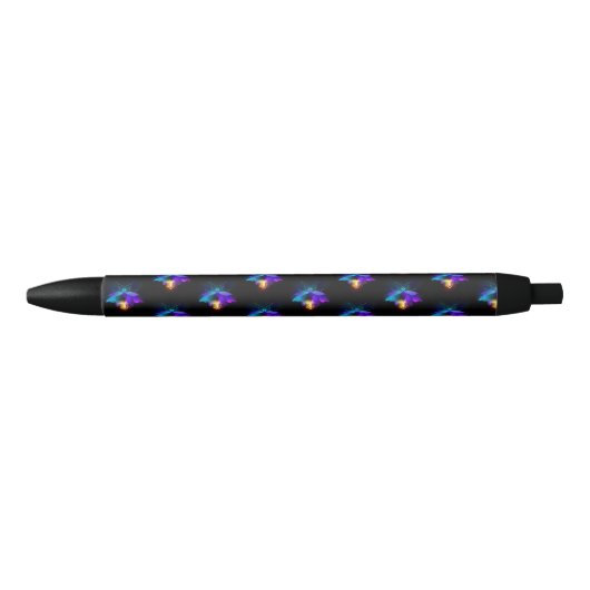 Neon Firefly auf schwarz Kugelschreiber (Vorderseite)