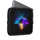 Neon Firefly auf schwarz Laptopschutzhülle (Vorne Rechts)