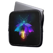 Neon Firefly auf schwarz Laptopschutzhülle (Vorderseite Links)