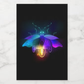 Neon Firefly auf schwarz Lebensmitteletikett (Einzelnes Label)