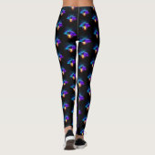 Neon Firefly auf schwarz Leggings (Rückseite)