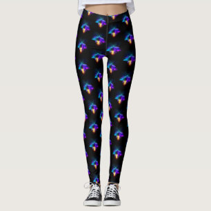 Neon Firefly auf schwarz Leggings