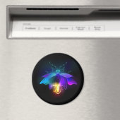 Neon Firefly auf schwarz Magnet (In Situ (Geschirrspüler))