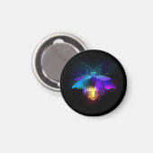 Neon Firefly auf schwarz Magnet (Vorderseite/Rückseite)
