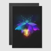 Neon Firefly auf schwarz Magneteinladung (Vorne/Hinten)
