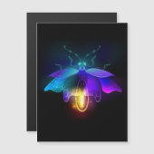 Neon Firefly auf schwarz Magneteinladung (Vorne/Hinten)