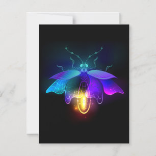 Neon Firefly auf schwarz Magneteinladung