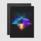 Neon Firefly auf schwarz Magneteinladung (Vorne/Hinten)
