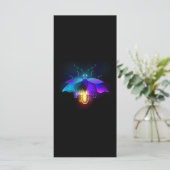 Neon Firefly auf schwarz Menükarte (Stehend Vorderseite)