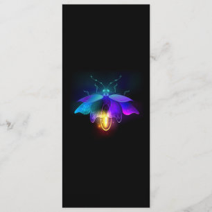 Neon Firefly auf schwarz Menükarte