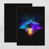 Neon Firefly auf schwarz Menükarte (Vorne/Hinten)