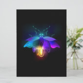 Neon Firefly auf schwarz Menükarte (Stehend Vorderseite)