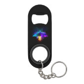 Neon Firefly auf schwarz Mini Flaschenöffner (Rückseite)