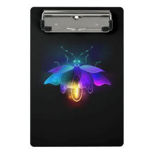 Neon Firefly auf schwarz Mini Klemmbrett