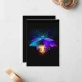 Neon Firefly auf schwarz Mitteilungskarte (Vorderseite/Rückseite Beispiel)