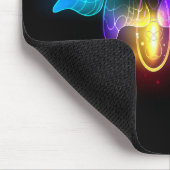 Neon Firefly auf schwarz Mousepad (Ecke)