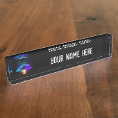 Neon Firefly auf schwarz Namensplakette (Seite)