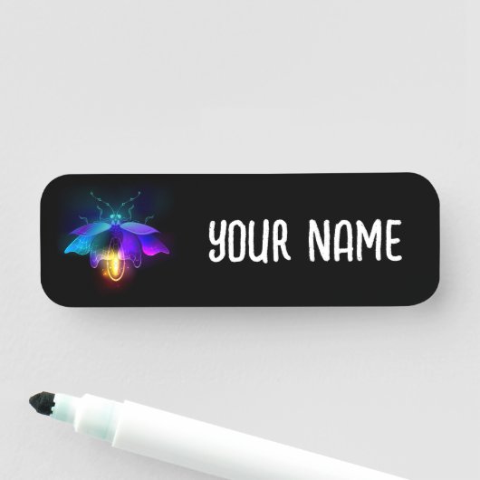 Neon Firefly auf schwarz Namensschild (Beispiel)