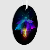 Neon Firefly auf schwarz Ornament (Vorderseite)